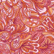 Abstract hand-drawn wave floral pattern N82