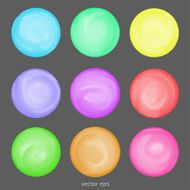 set of round shapes in watercolor style