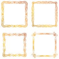 Set of hand drawn colorful doodle frames N4