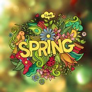 Spring hand lettering and doodles elements N11