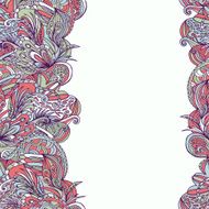 Abstract hand-drawn wave floral pattern N83