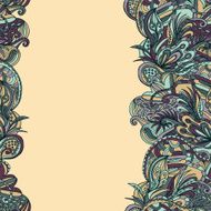 Abstract hand-drawn wave floral pattern N84