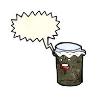 cartoon glass of stout beer with speech bubble N4