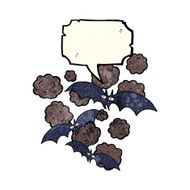 cartoon vampire bats with speech bubble N4