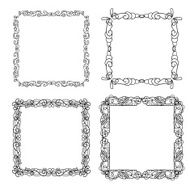 Set of hand drawn doodle frames N6