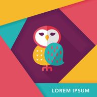 halloween owl flat icon with long shadow eps10 N20