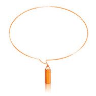 Orange Pencil Drawing Oval Speech Balloon