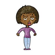 cartoon woman shrugging shoulders N736