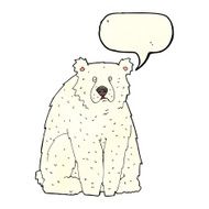 cartoon funny polar bear with speech bubble N10