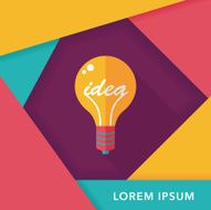 Light bulb flat icon with long shadow eps10 N72