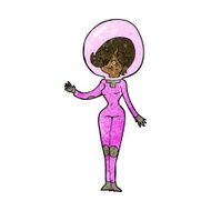 cartoon space woman N41