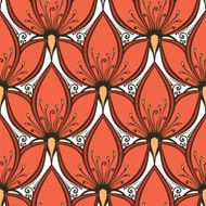 Seamless Floral Pattern (Vector) Hand Drawn Texture N169