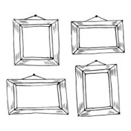 Set of vector doodle frames N9