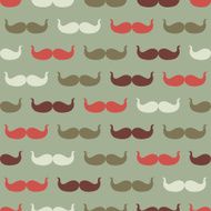 Vintage seamless pattern with mustache vector illustration