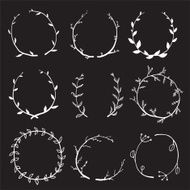 Rustic Laurel and Wreath Collection for Design on Black