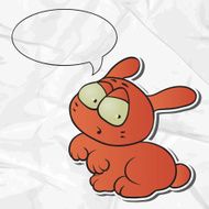 EPS 8 crumpled paper background with vector rabbit