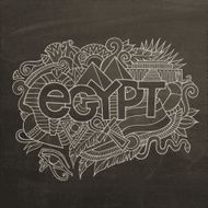 Egypt hand lettering and doodles elements background N11