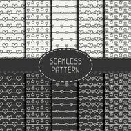 Set of romantic seamless pattern with hearts Background Tiling