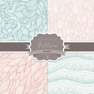 Vector seamless wave hand-drawn pattern waves background (seaml