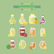 Collection of jars with jam Vector objects in flat N2