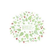 Frame with leaves and berries Vector template for design N7