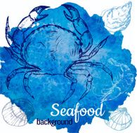 Seafood background vector illustration