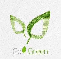 Hand-drawn green leaves