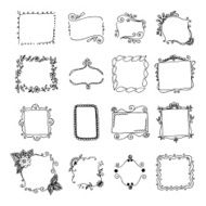 Set of vector doodle frames N10