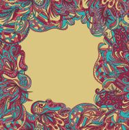Abstract hand-drawn wave floral pattern N85