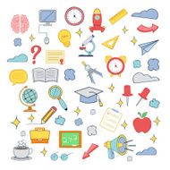 Vector education colorful icon set