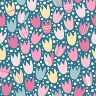 Seamless pattern with stylized tulips N3