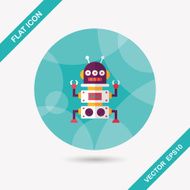 robot concept flat icon with long shadow eps10 N304