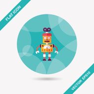 robot concept flat icon with long shadow eps10 N305