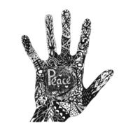 Hand draw abstract background For prints Black and white Liner drawn Pattern hand