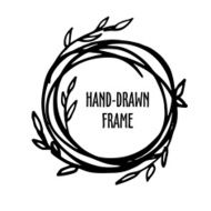 Original vintage frame - hand-drawn wreath N2