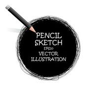 Sketch drawing pencil black circle Vector doodles Black banner