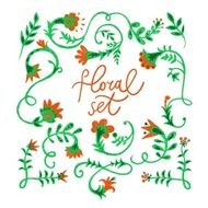 doodle hand drawn flowers set N3