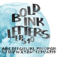 Hand drawn bold ink alphabet