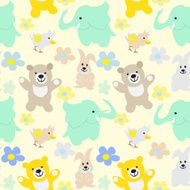 Baby Animals Seamless Background
