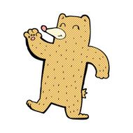 comic cartoon waving bear N3