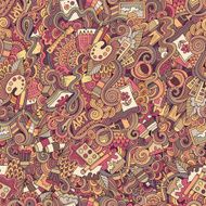 Cartoon vector art and craft seamless pattern N4