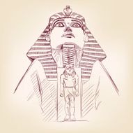 Tutankhamun Egyptian Pharaoh vector llustration