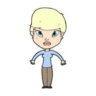 comic cartoon woman shrugging shoulders N152