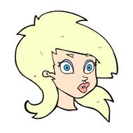 comic cartoon pretty surprised woman N3