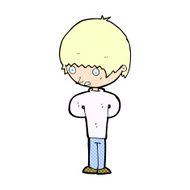 comic cartoon nervous boy