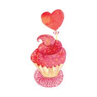 watercolor cupcake