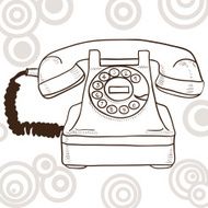 Old vintage telephone - retro illustration