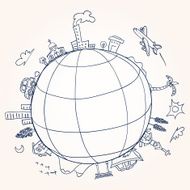 Travel around the world illustration