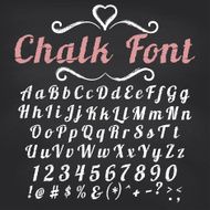 Vector alphabet Chalk font on blackboard background