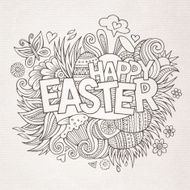 Easter hand lettering and doodles elements N10